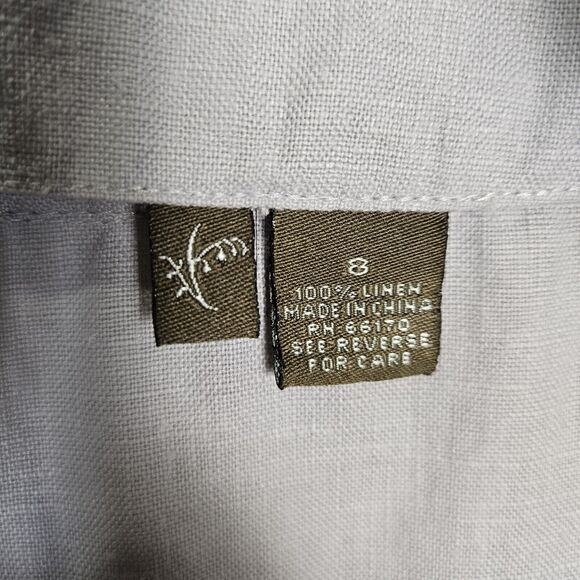 FEI Anthropologie Linen Jacket Blazer Size 8 Ruffle Lightweight Designer Coastal - Picture 13 of 15